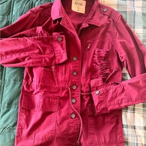 Blue Age Women's Burgundy Utility Jacket